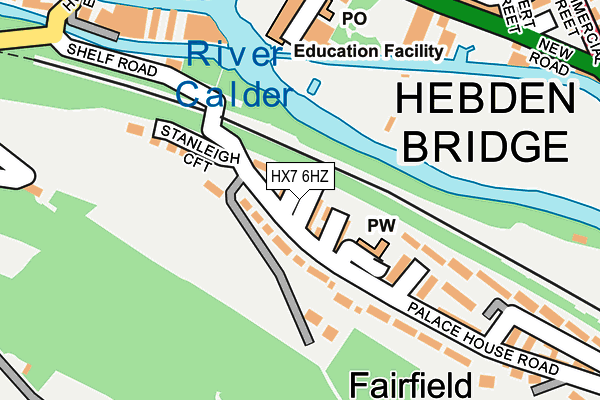 HX7 6HZ map - OS OpenMap – Local (Ordnance Survey)