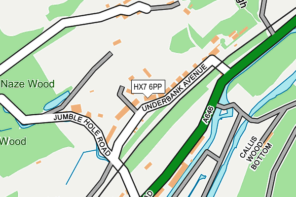 HX7 6PP map - OS OpenMap – Local (Ordnance Survey)