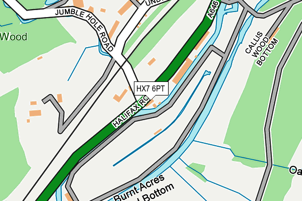 HX7 6PT map - OS OpenMap – Local (Ordnance Survey)