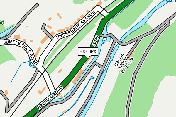 HX7 6PX map - OS OpenMap – Local (Ordnance Survey)