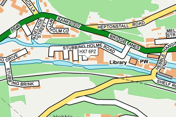 HX7 6PZ map - OS OpenMap – Local (Ordnance Survey)