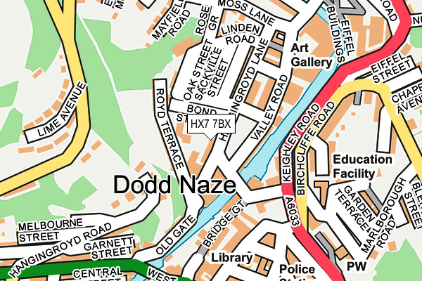 HX7 7BX map - OS OpenMap – Local (Ordnance Survey)