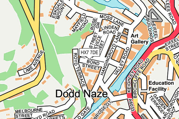 HX7 7DE map - OS OpenMap – Local (Ordnance Survey)