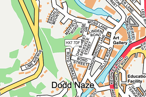 HX7 7DF map - OS OpenMap – Local (Ordnance Survey)