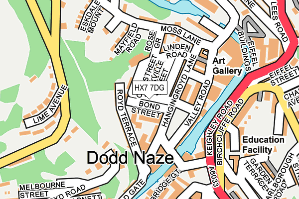 HX7 7DG map - OS OpenMap – Local (Ordnance Survey)