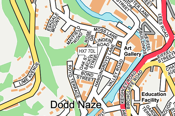 HX7 7DL map - OS OpenMap – Local (Ordnance Survey)