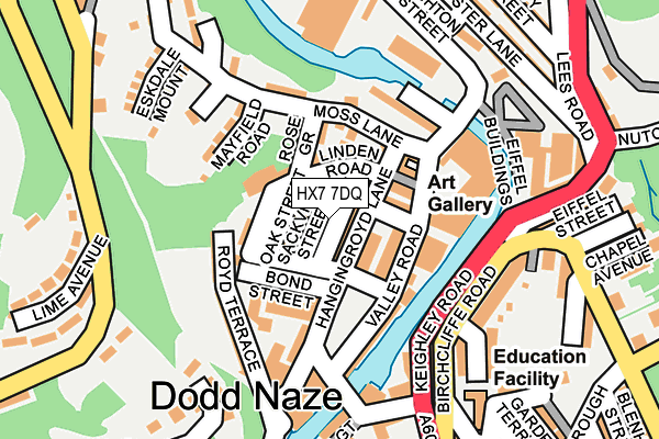 HX7 7DQ map - OS OpenMap – Local (Ordnance Survey)
