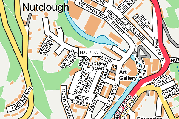 HX7 7DW map - OS OpenMap – Local (Ordnance Survey)