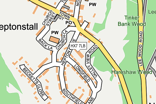 HX7 7LB map - OS OpenMap – Local (Ordnance Survey)