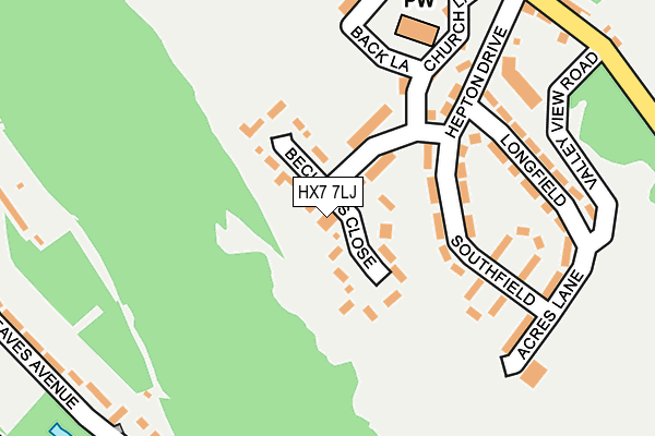 HX7 7LJ map - OS OpenMap – Local (Ordnance Survey)