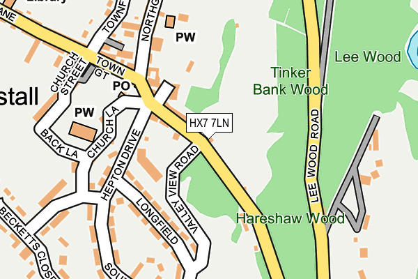 HX7 7LN map - OS OpenMap – Local (Ordnance Survey)