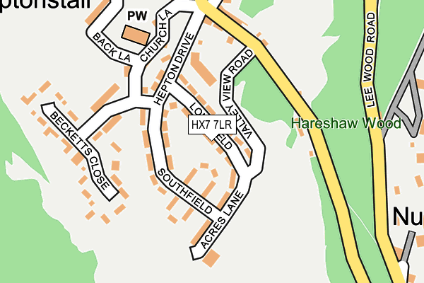 HX7 7LR map - OS OpenMap – Local (Ordnance Survey)
