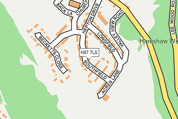 HX7 7LS map - OS OpenMap – Local (Ordnance Survey)