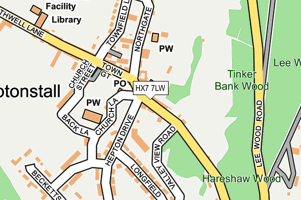 HX7 7LW map - OS OpenMap – Local (Ordnance Survey)