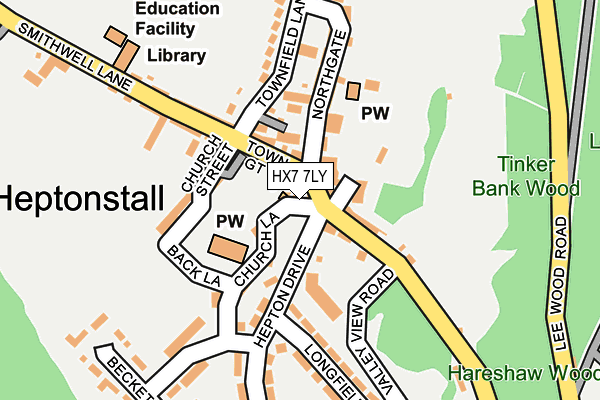 HX7 7LY map - OS OpenMap – Local (Ordnance Survey)