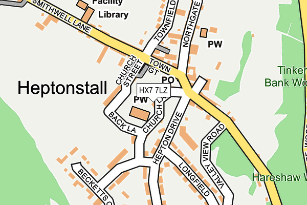 HX7 7LZ map - OS OpenMap – Local (Ordnance Survey)