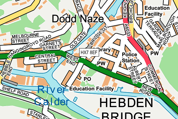 HX7 8EF map - OS OpenMap – Local (Ordnance Survey)