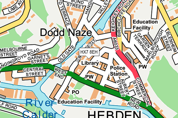 HX7 8EH map - OS OpenMap – Local (Ordnance Survey)