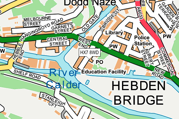 HX7 8WD map - OS OpenMap – Local (Ordnance Survey)