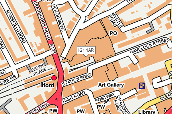 IG1 1AR map - OS OpenMap – Local (Ordnance Survey)