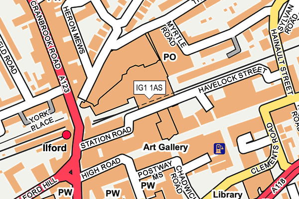 IG1 1AS map - OS OpenMap – Local (Ordnance Survey)