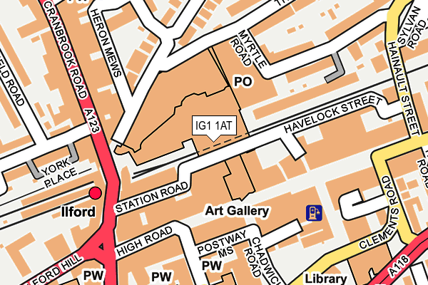 IG1 1AT map - OS OpenMap – Local (Ordnance Survey)