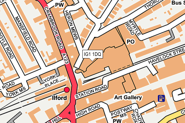 IG1 1DQ map - OS OpenMap – Local (Ordnance Survey)