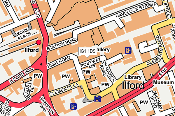 IG1 1DS map - OS OpenMap – Local (Ordnance Survey)