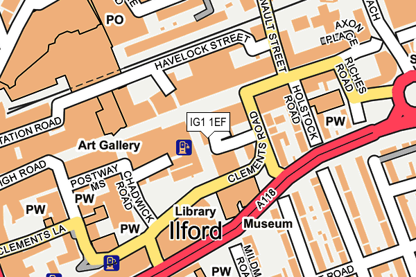 IG1 1EF map - OS OpenMap – Local (Ordnance Survey)