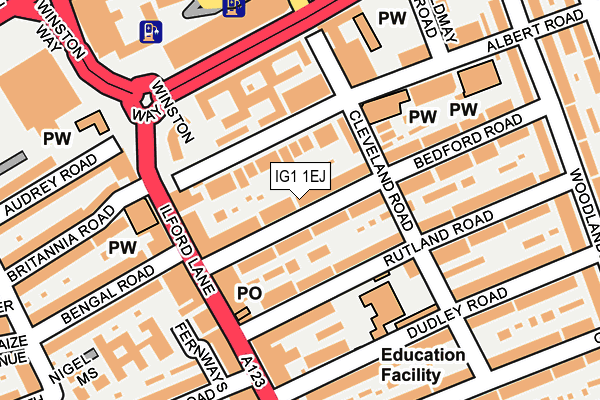 IG1 1EJ map - OS OpenMap – Local (Ordnance Survey)