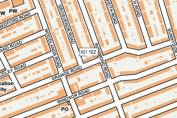 IG1 1EZ map - OS OpenMap – Local (Ordnance Survey)