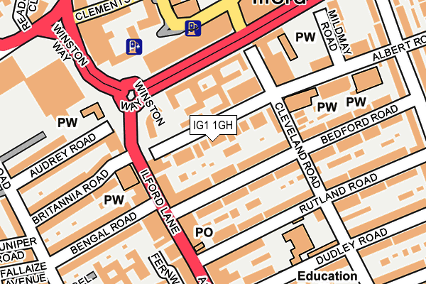IG1 1GH map - OS OpenMap – Local (Ordnance Survey)