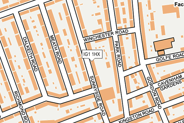 IG1 1HX map - OS OpenMap – Local (Ordnance Survey)