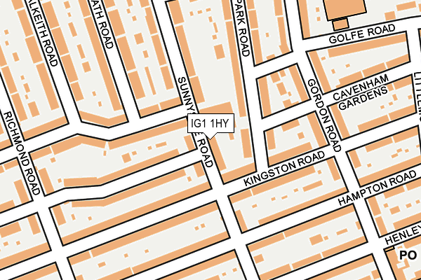 IG1 1HY map - OS OpenMap – Local (Ordnance Survey)