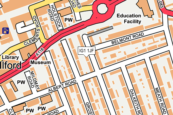 IG1 1JF map - OS OpenMap – Local (Ordnance Survey)