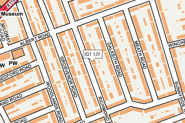 IG1 1JY map - OS OpenMap – Local (Ordnance Survey)