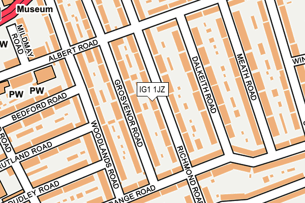 IG1 1JZ map - OS OpenMap – Local (Ordnance Survey)