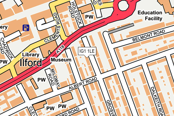 IG1 1LE map - OS OpenMap – Local (Ordnance Survey)