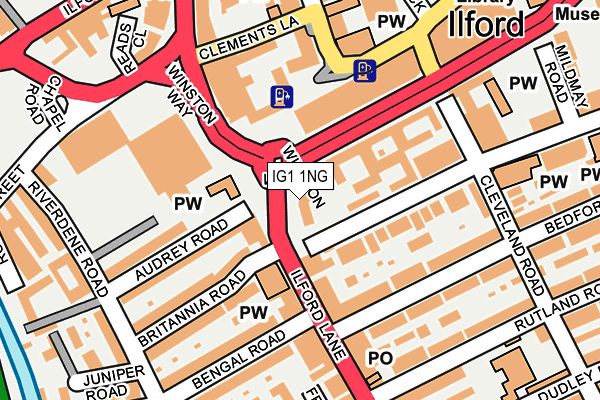 IG1 1NG map - OS OpenMap – Local (Ordnance Survey)