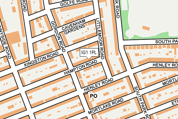 IG1 1PL map - OS OpenMap – Local (Ordnance Survey)