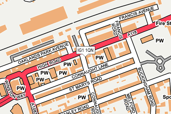 IG1 1QN map - OS OpenMap – Local (Ordnance Survey)