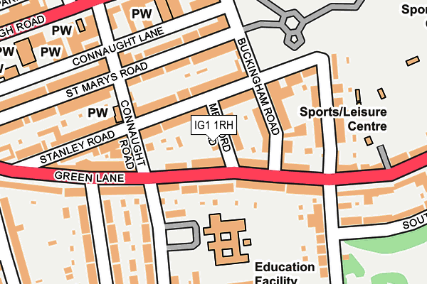 IG1 1RH map - OS OpenMap – Local (Ordnance Survey)
