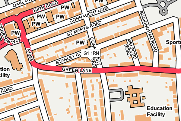 IG1 1RN map - OS OpenMap – Local (Ordnance Survey)