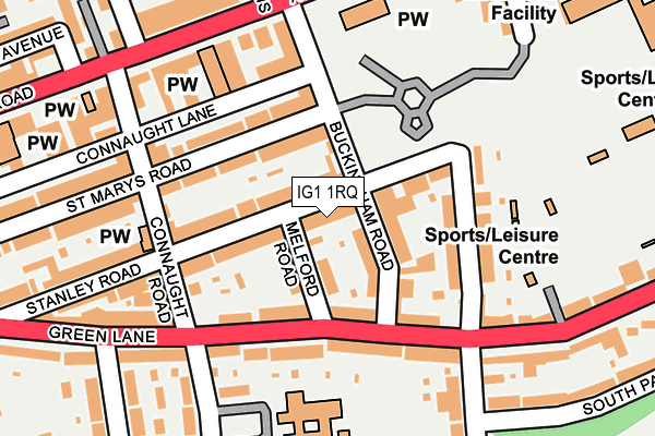 IG1 1RQ map - OS OpenMap – Local (Ordnance Survey)