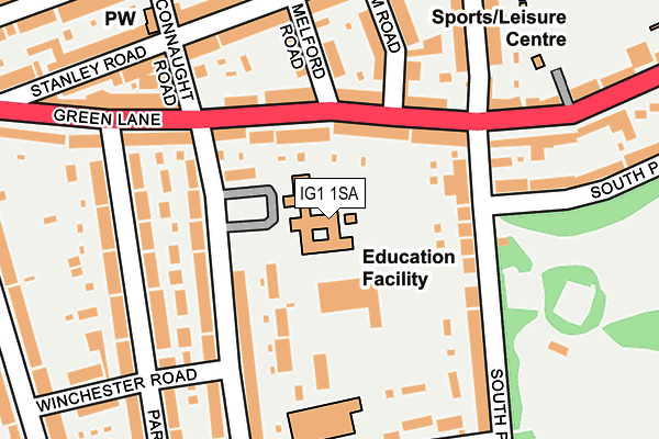 IG1 1SA map - OS OpenMap – Local (Ordnance Survey)