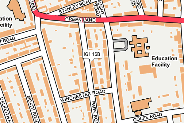IG1 1SB map - OS OpenMap – Local (Ordnance Survey)