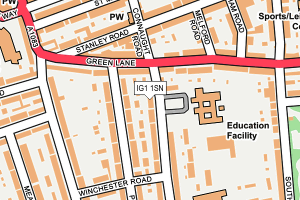 IG1 1SN map - OS OpenMap – Local (Ordnance Survey)