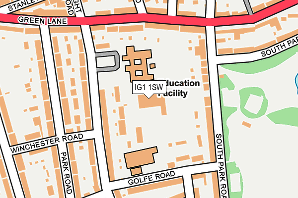 IG1 1SW map - OS OpenMap – Local (Ordnance Survey)