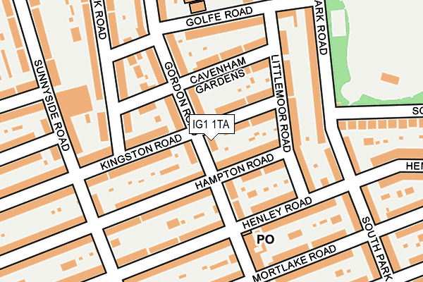IG1 1TA map - OS OpenMap – Local (Ordnance Survey)