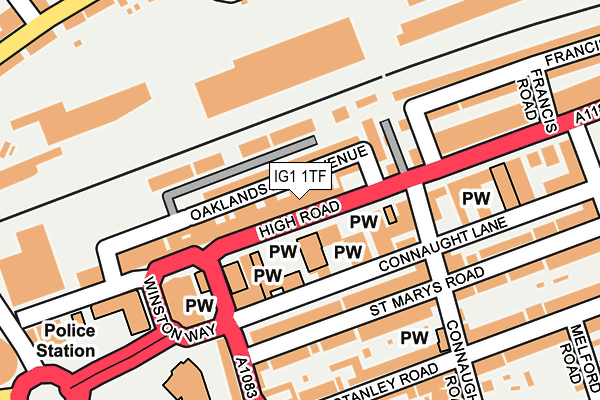 IG1 1TF map - OS OpenMap – Local (Ordnance Survey)